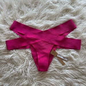 Skims Swim Knit Strappy Bikini Bottom Magenta Size 3X
